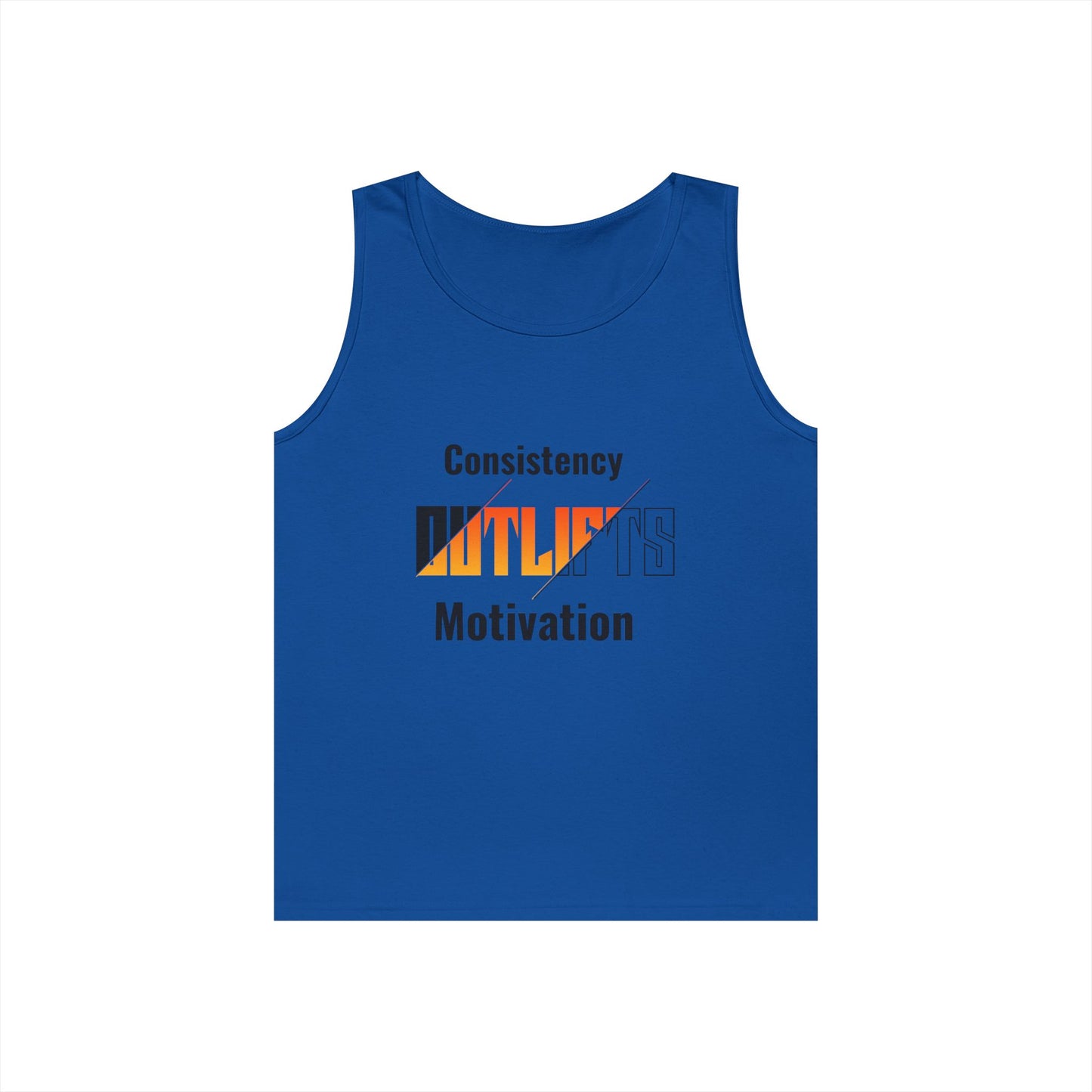 Motivational Gym Tank Top for Fitness Enthusiasts, Workout Gear, Unisex Activewear, Fitness Gifts, Consistency Outlifts Motivation