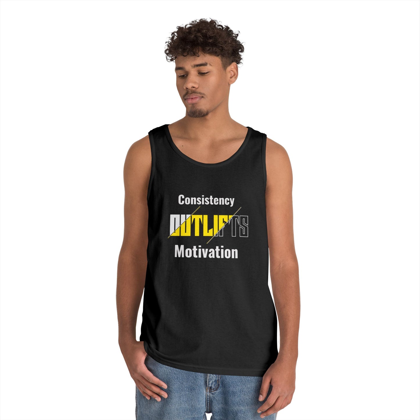Motivational Unisex Heavy Cotton Tank Top, Fitness Apparel, Workout Gear, Gym Outfit, Activewear, Summer Fashion