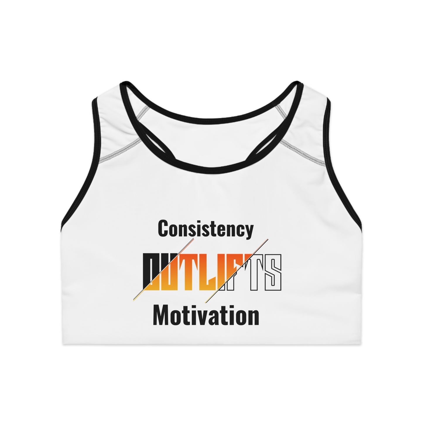 Motivational Sports Bra, Fitness Top, Workout Wear, Gym Bra, Activewear, Gift for Athletes, Consistency Motivation