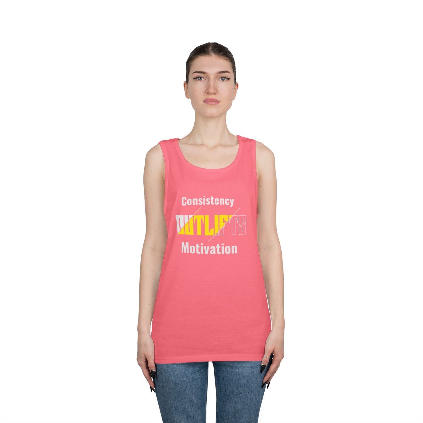 Motivational Unisex Heavy Cotton Tank Top, Fitness Apparel, Workout Gear, Gym Outfit, Activewear, Summer Fashion