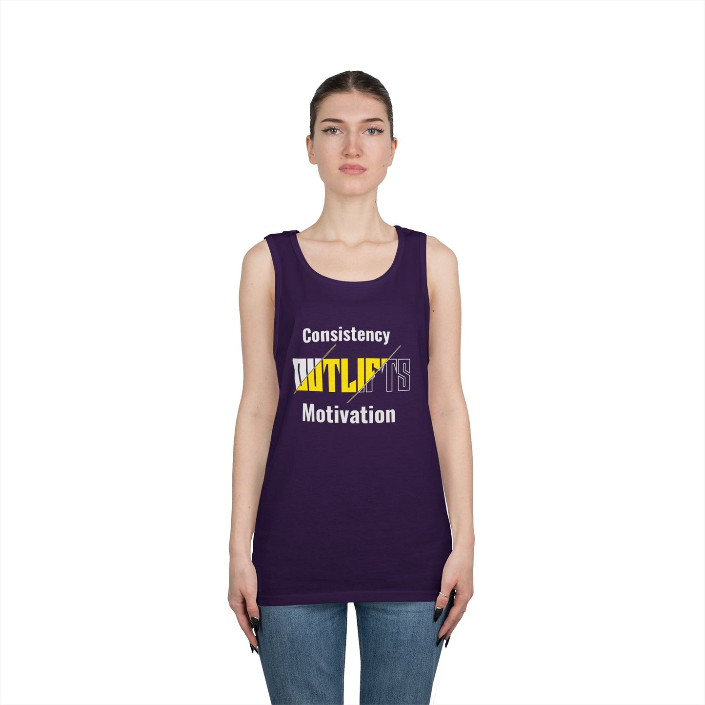 Motivational Unisex Heavy Cotton Tank Top, Fitness Apparel, Workout Gear, Gym Outfit, Activewear, Summer Fashion