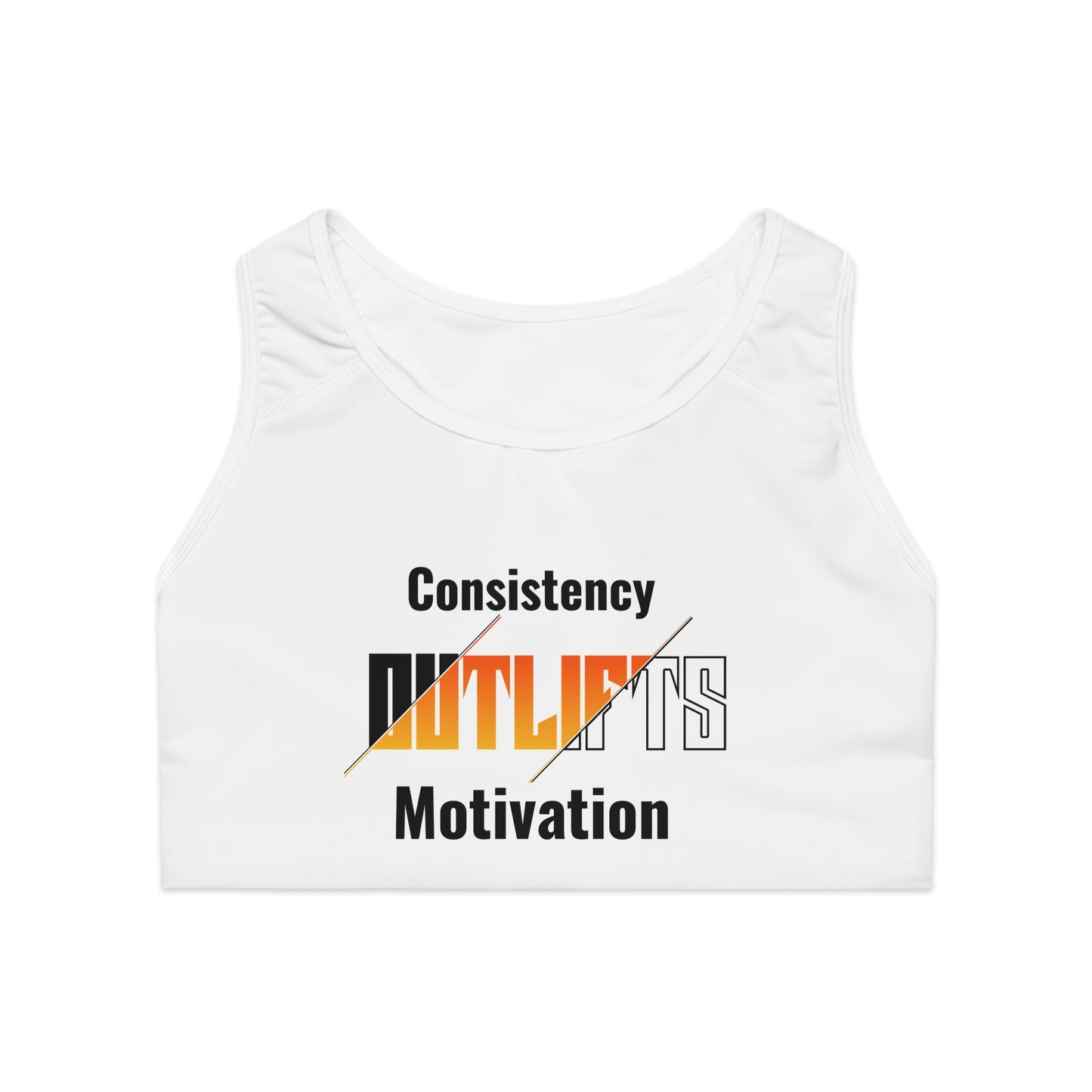 Motivational Sports Bra, Fitness Top, Workout Wear, Gym Bra, Activewear, Gift for Athletes, Consistency Motivation