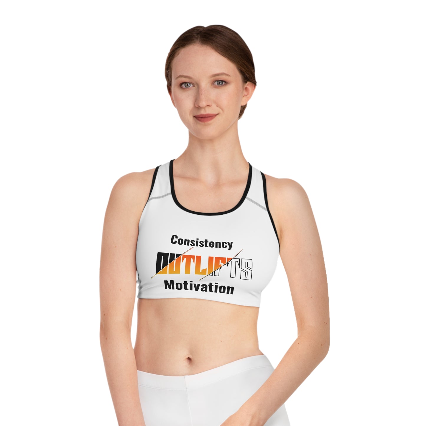 Motivational Sports Bra, Fitness Top, Workout Wear, Gym Bra, Activewear, Gift for Athletes, Consistency Motivation